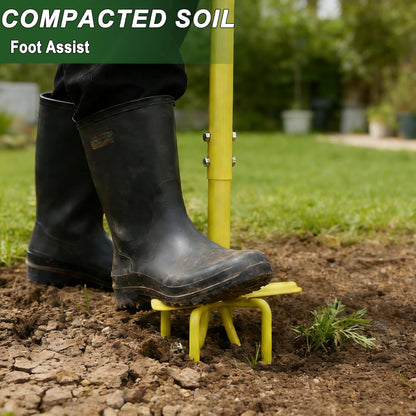Hand Tiller Cultivator, Steel Garden Claw with Wide Foot Plate