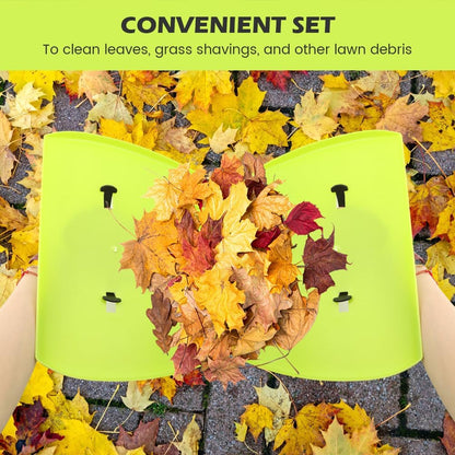 2 Sets Leaf Scoops Hand Rakes with 2 Pairs Gloves, Large Lightweight Plastic Leaf Grabbers for Picking Up Leaves, Lawn Debris, Grass Clippings, Garden Yard Waste and Trash