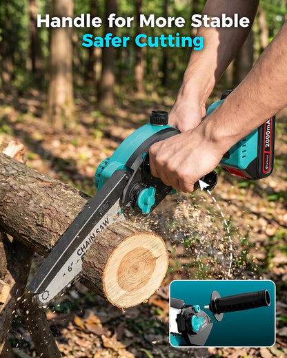 Pole Saws for Tree Trimming, 6" Brushless Mini Chainsaw with Extension Pole