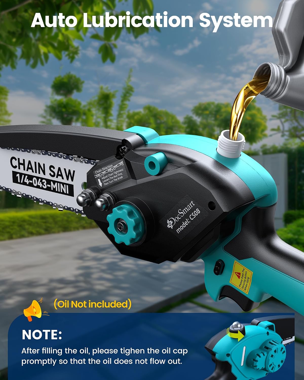 Pole Saws for Tree Trimming, 6" Brushless Mini Chainsaw with Extension Pole