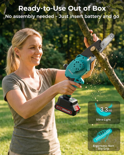 Pole Saws for Tree Trimming, 6" Brushless Mini Chainsaw with Extension Pole