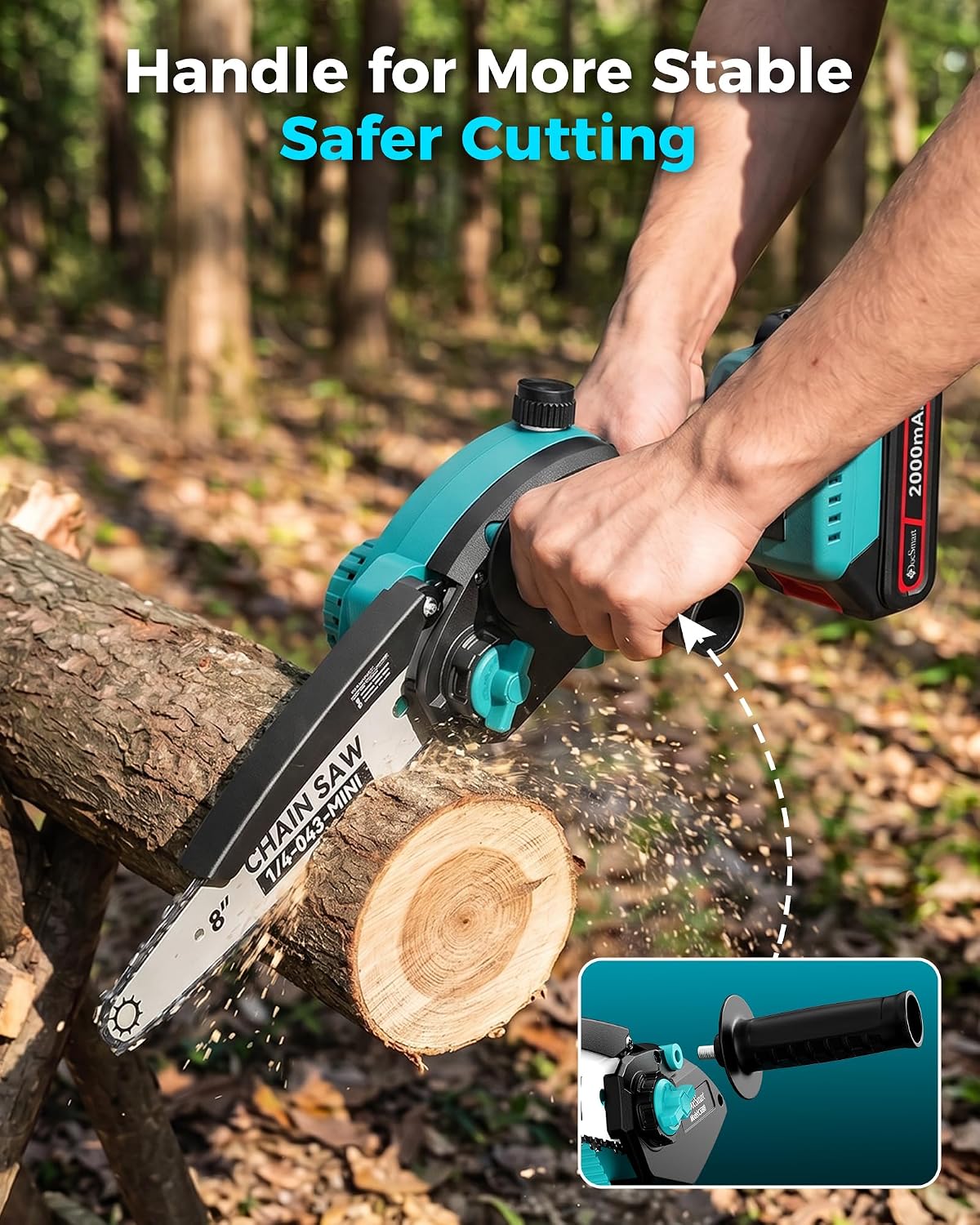 Pole Saws for Tree Trimming, 6" Brushless Mini Chainsaw with Extension Pole