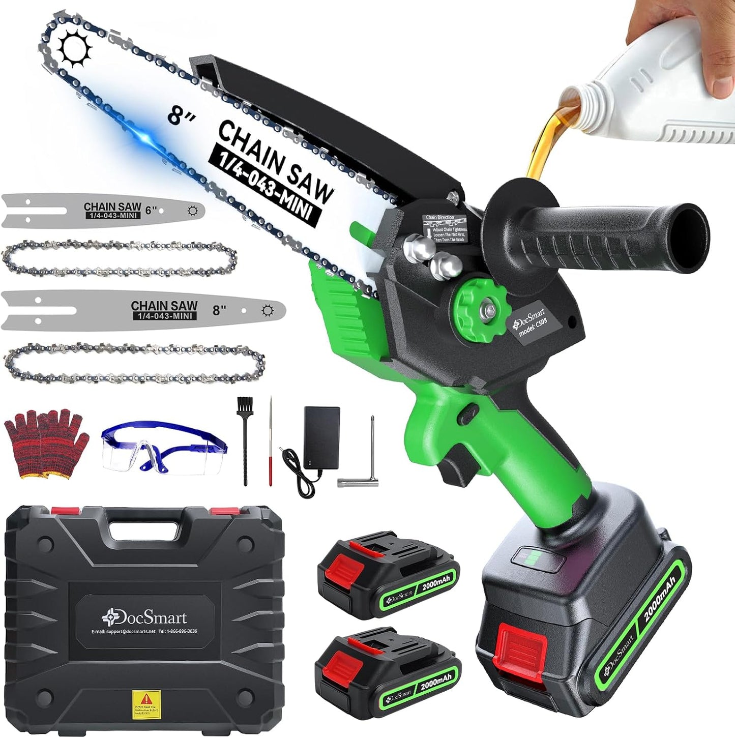 Pole Saws for Tree Trimming, 6" Brushless Mini Chainsaw with Extension Pole
