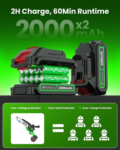 Pole Saws for Tree Trimming, 6" Brushless Mini Chainsaw with Extension Pole