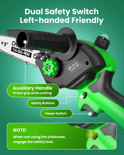 Pole Saws for Tree Trimming, 6" Brushless Mini Chainsaw with Extension Pole