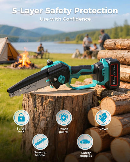 Pole Saws for Tree Trimming, 6" Brushless Mini Chainsaw with Extension Pole