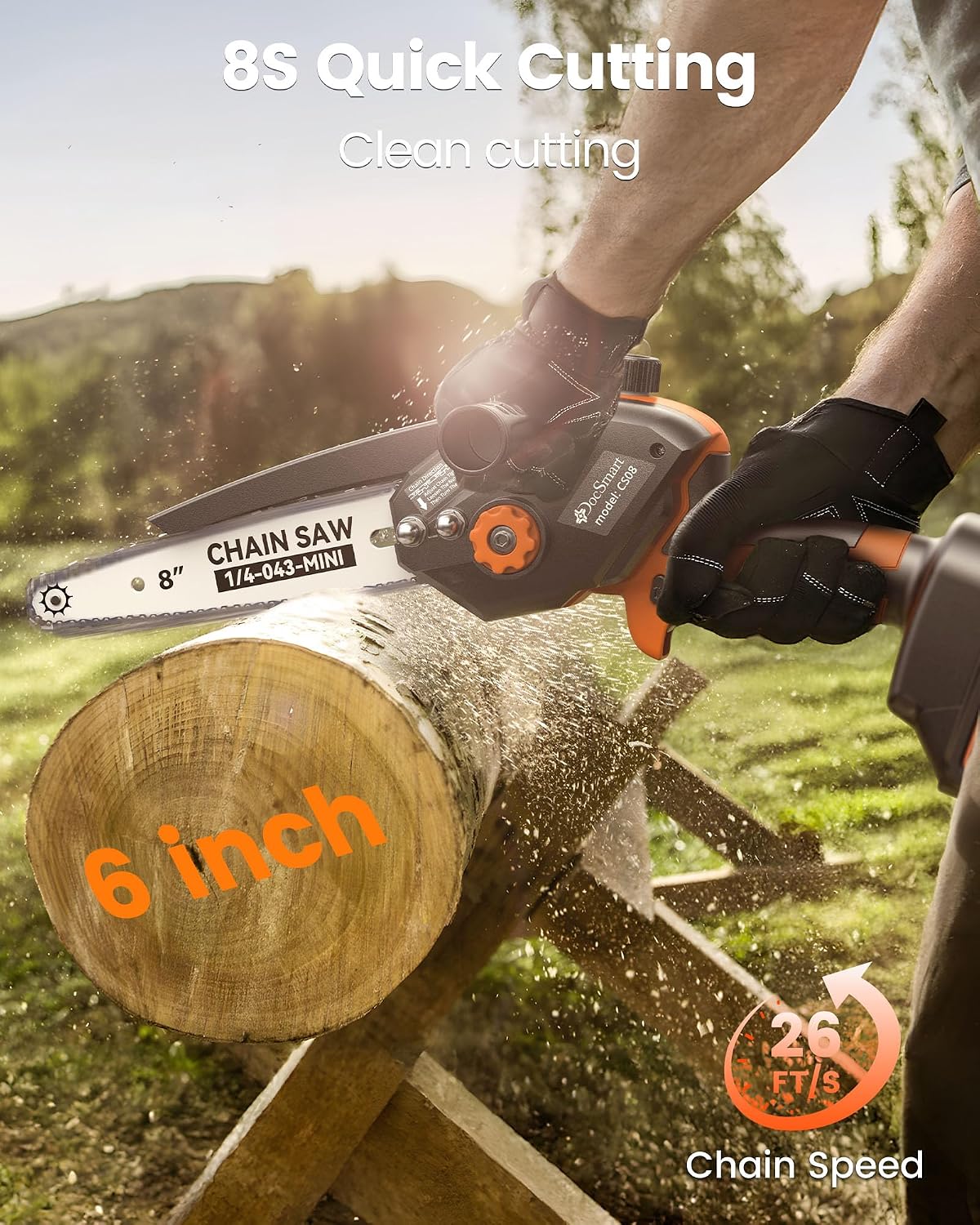 Pole Saws for Tree Trimming, 6" Brushless Mini Chainsaw with Extension Pole