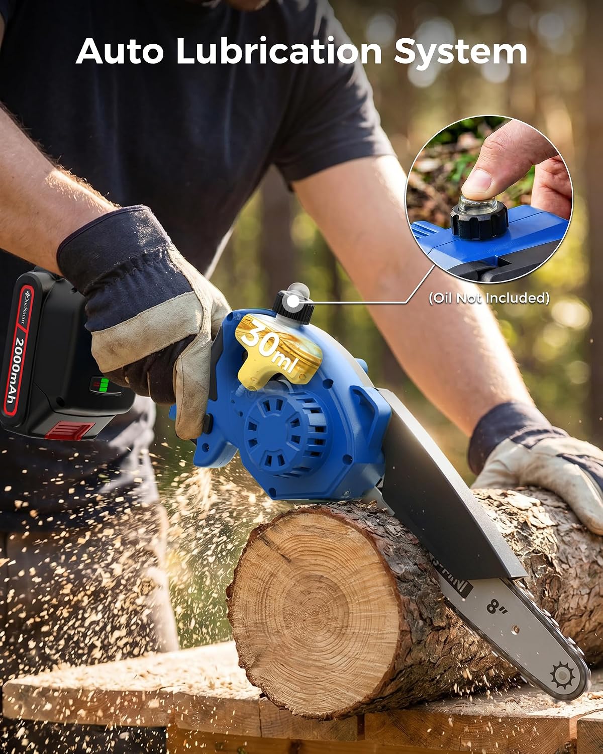 Pole Saws for Tree Trimming, 6" Brushless Mini Chainsaw with Extension Pole