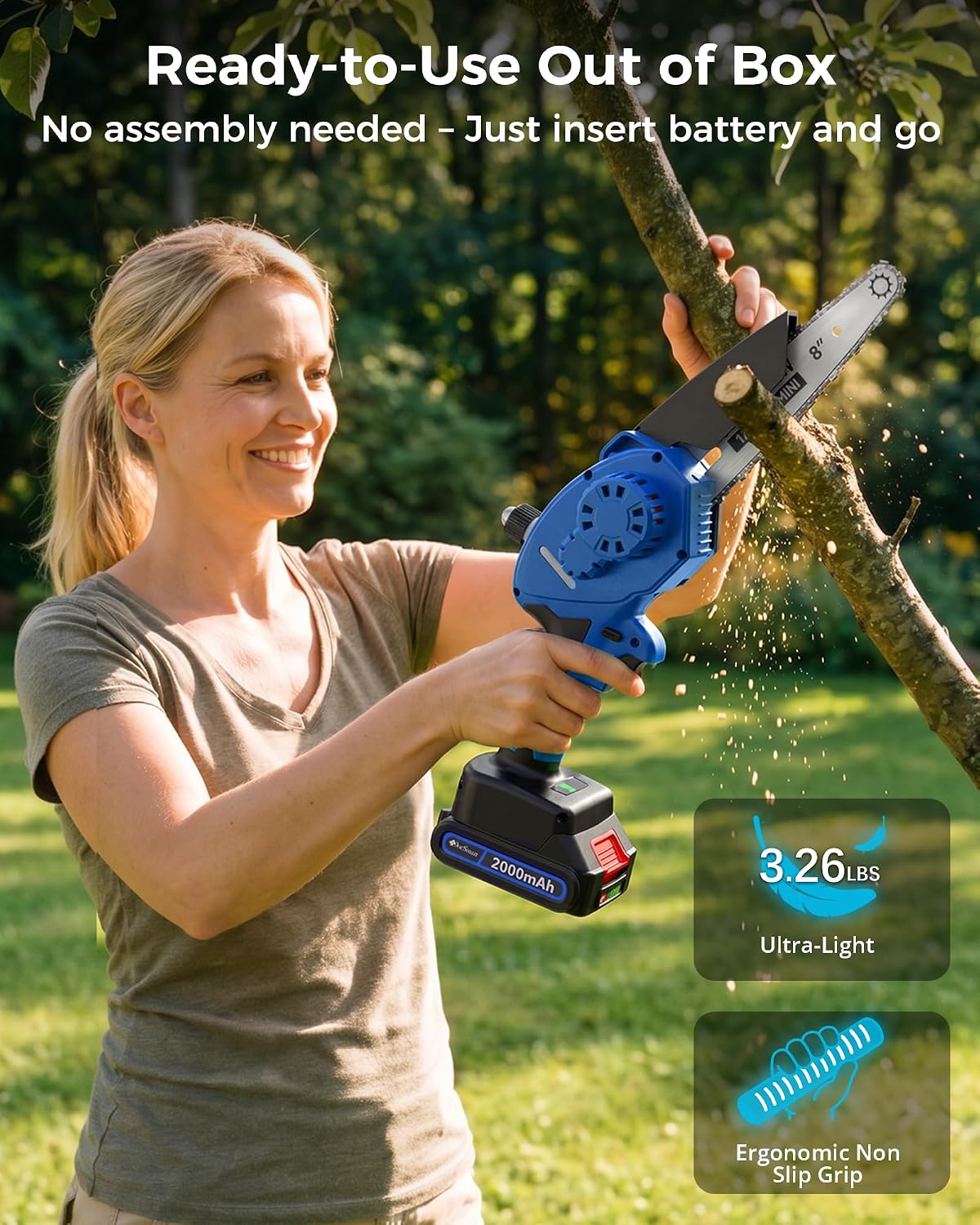 Pole Saws for Tree Trimming, 6" Brushless Mini Chainsaw with Extension Pole