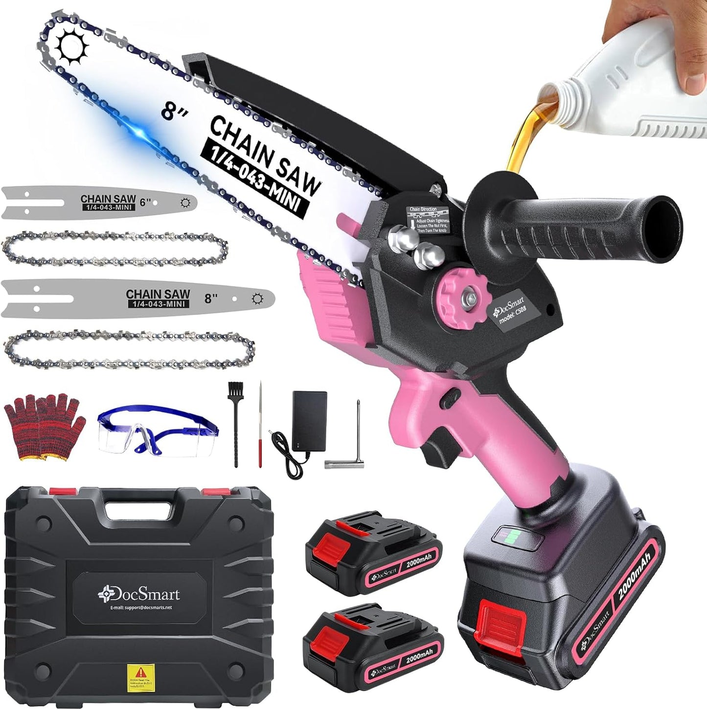 Pole Saws for Tree Trimming, 6" Brushless Mini Chainsaw with Extension Pole