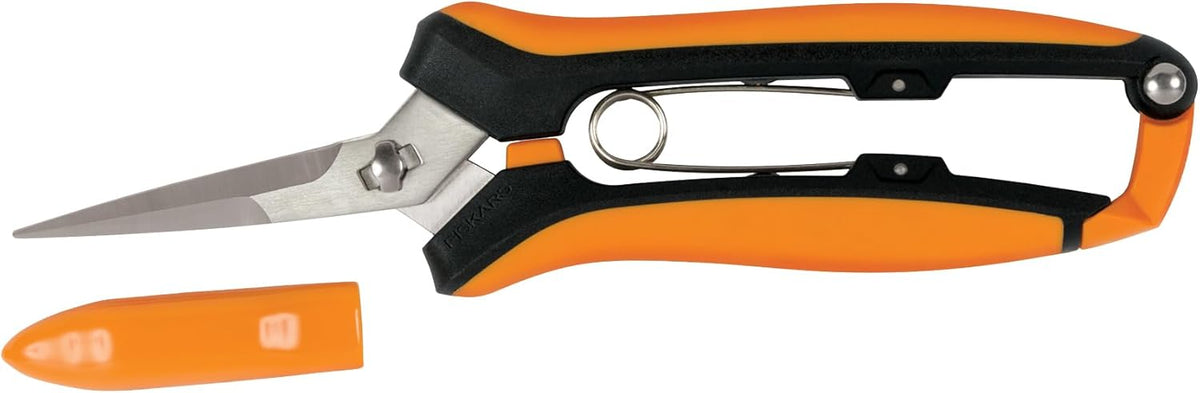6" Steel Micro-Tip Pruning Scissors, Garden Snips for Small Plants