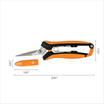 6" Steel Micro-Tip Pruning Scissors, Garden Snips for Small Plants