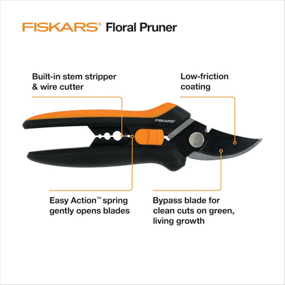 6" Steel Micro-Tip Pruning Scissors, Garden Snips for Small Plants