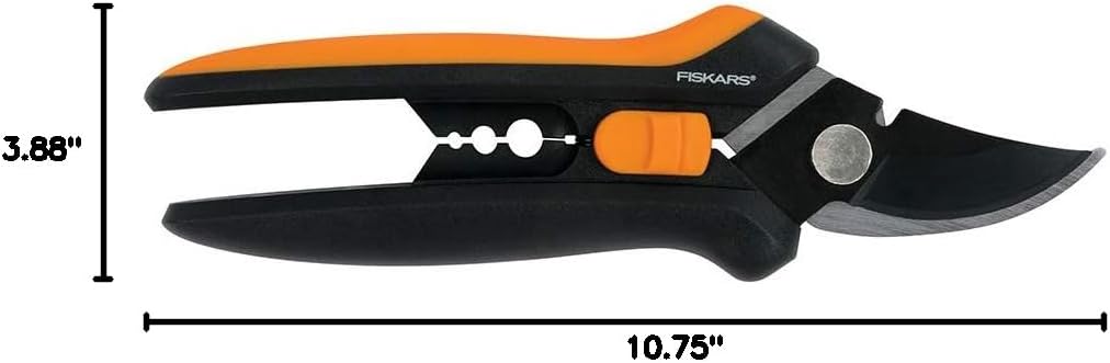 6" Steel Micro-Tip Pruning Scissors, Garden Snips for Small Plants