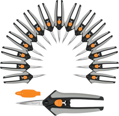 6" Steel Micro-Tip Pruning Scissors, Garden Snips for Small Plants