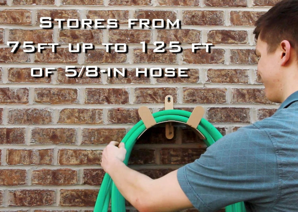 125-Feet of 5/8-Inch Tan Liberty 691-2 Basic Wall Mount Garden Hose Butler-Holds 125-F