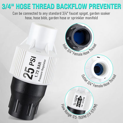 2 Pack 25 PSI Drip Irrigation Pressure Regulator Kit