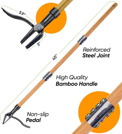 Craft911 Stand Up Weed Puller Tool with Long Handle - Dandelion Weeding Tool, No More Bending