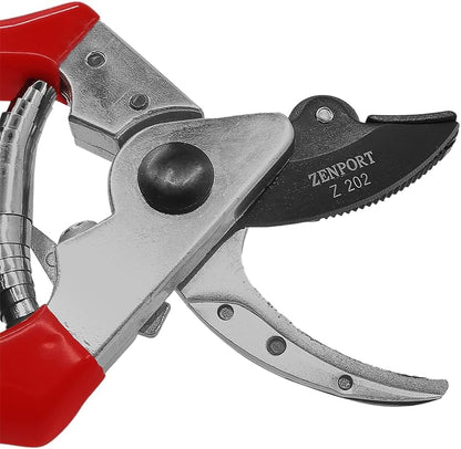 Z202 Heavy Duty Pruner, Cut-n-Hold, Red Handles, 8-Inch