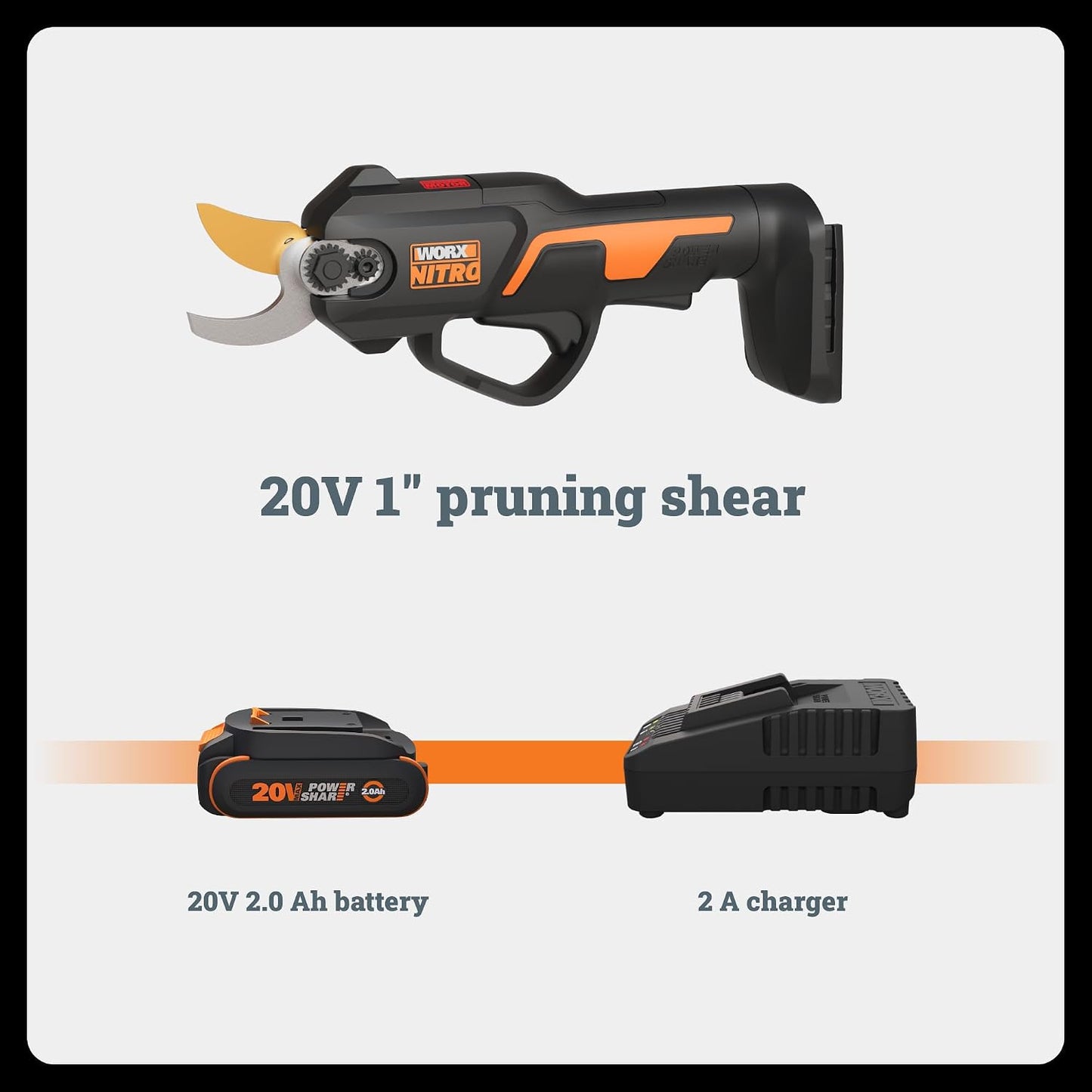 Cordless Pruning Shear, 20V Powered Lopper Tool Only, WG330.9