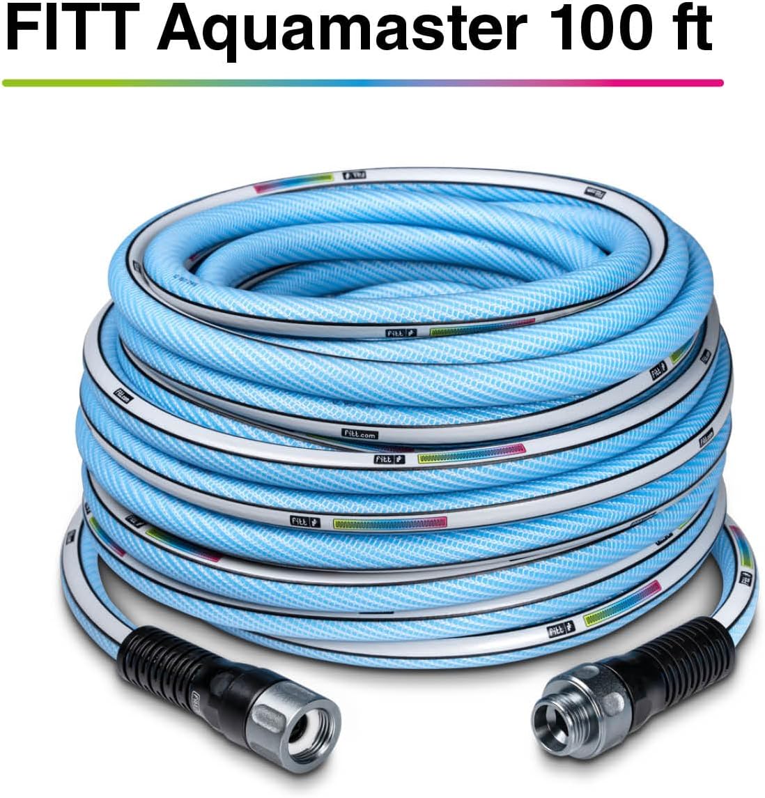 Quantum durable, movable metal hose reel for floor or wall mounting, with durable, kink-proof and ultra-flexible NTS Water Hose 100-Feet x 5/8-Inch