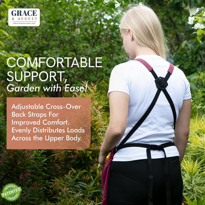 Gardening Apron with Pockets for Women & Men - Garden Apron 7 Pockets & Internal Drawstring Bag - Great Gift