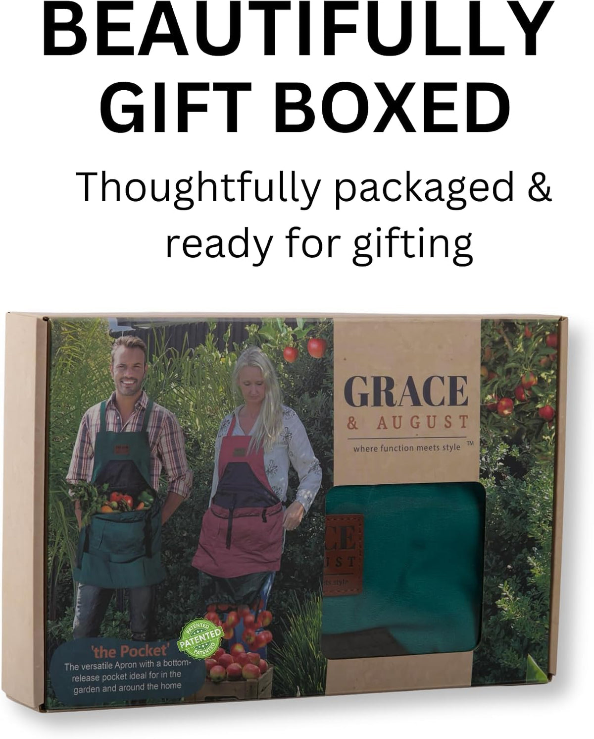 Gardening Apron with Pockets for Women & Men - Garden Apron 7 Pockets & Internal Drawstring Bag - Great Gift