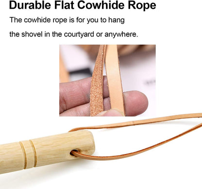 Claw Rake with Mesh Net, 15 Inch Japanese Hand Rake, 5-Tine Ninja Steel Clamming Claws, Long Handled Shell Clam Digger, Dig Seafood Accessories with Flat Cowhide Rope, Lightweight, Sturdy, Compact