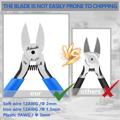 Wire Cutters, 5" Electronic Needle Flush Cutters, Ultra-Sharp Crafts Diagonal Cutters Pliers, Wire Snips Side Cutters for Circuit Board, Plastic, Soft Copper Wire, Floral(2 Pack)