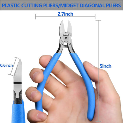 Wire Cutters, 5" Electronic Needle Flush Cutters, Ultra-Sharp Crafts Diagonal Cutters Pliers, Wire Snips Side Cutters for Circuit Board, Plastic, Soft Copper Wire, Floral(2 Pack)