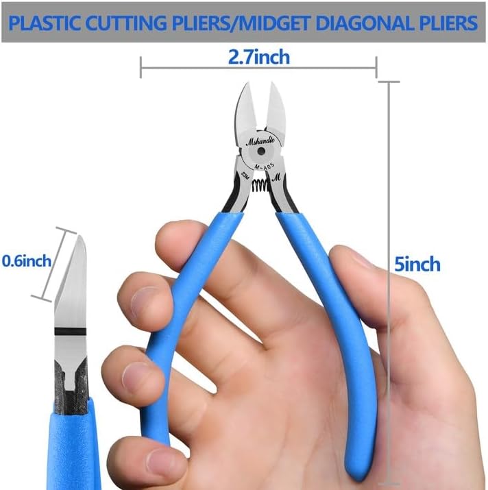 Wire Cutters, 5" Electronic Needle Flush Cutters, Ultra-Sharp Crafts Diagonal Cutters Pliers, Wire Snips Side Cutters for Circuit Board, Plastic, Soft Copper Wire, Floral(2 Pack)