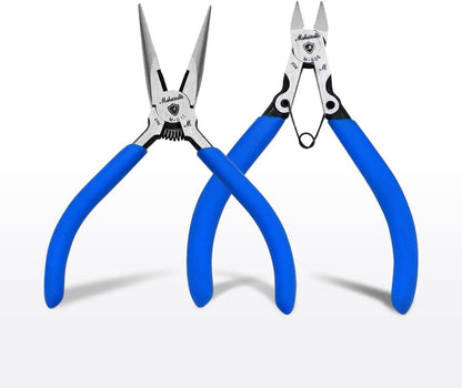 Wire Cutters, 5" Electronic Needle Flush Cutters, Ultra-Sharp Crafts Diagonal Cutters Pliers, Wire Snips Side Cutters for Circuit Board, Plastic, Soft Copper Wire, Floral(2 Pack)
