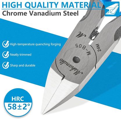 Wire Cutters, 5" Electronic Needle Flush Cutters, Ultra-Sharp Crafts Diagonal Cutters Pliers, Wire Snips Side Cutters for Circuit Board, Plastic, Soft Copper Wire, Floral(2 Pack)