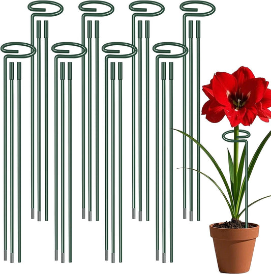 36 Inch Plant Sticks Support Tall Three Sizes (12 or 24 or 36 Inch), 8 Pcs 4.5mm Adjustable Outdoor and Indoor Plant Support, Garden Stakes for Plants Flowers Rose Tomatoes Peony Lily Rose Amaryllis