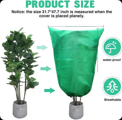 4 Pack Plant Covers Freeze Protection Bag Frost Covers & Zipper Drawstring, Plant Frost Protection Covers, Breathable Winter Plant Covers, Freeze Protection for Outdoor Plants (31.5*47.2in-4PCS)