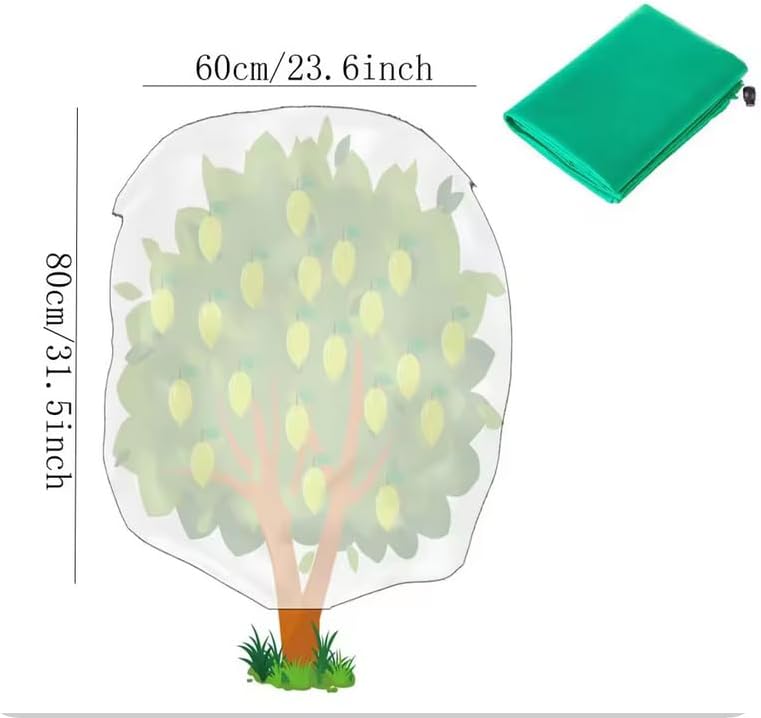 4 Pack Plant Covers Freeze Protection Bag Frost Covers & Zipper Drawstring, Plant Frost Protection Covers, Breathable Winter Plant Covers, Freeze Protection for Outdoor Plants (31.5*47.2in-4PCS)