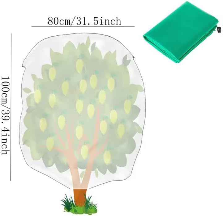 4 Pack Plant Covers Freeze Protection Bag Frost Covers & Zipper Drawstring, Plant Frost Protection Covers, Breathable Winter Plant Covers, Freeze Protection for Outdoor Plants (31.5*47.2in-4PCS)