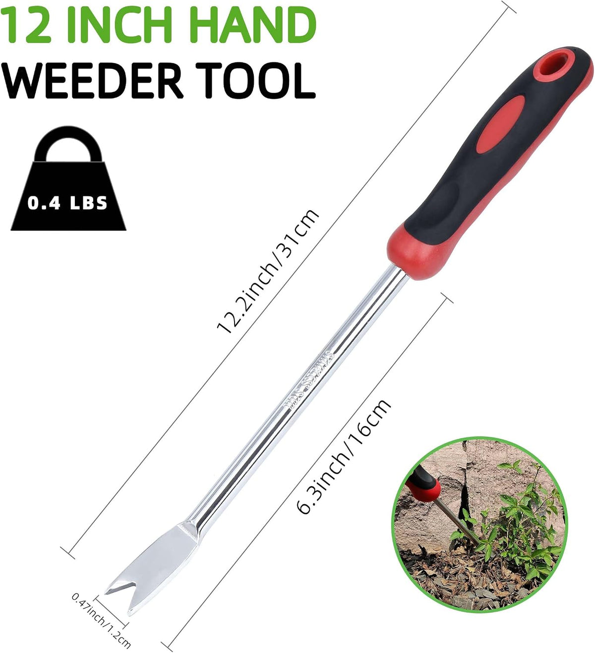 Weed Puller Tool, Dandelion Weeder Puller Tool with Soft Handle