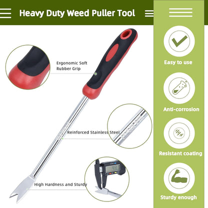 Weed Puller Tool, Dandelion Weeder Puller Tool with Soft Handle