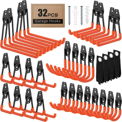 32-Pack Heavy Duty Wall Mount Garage Hooks