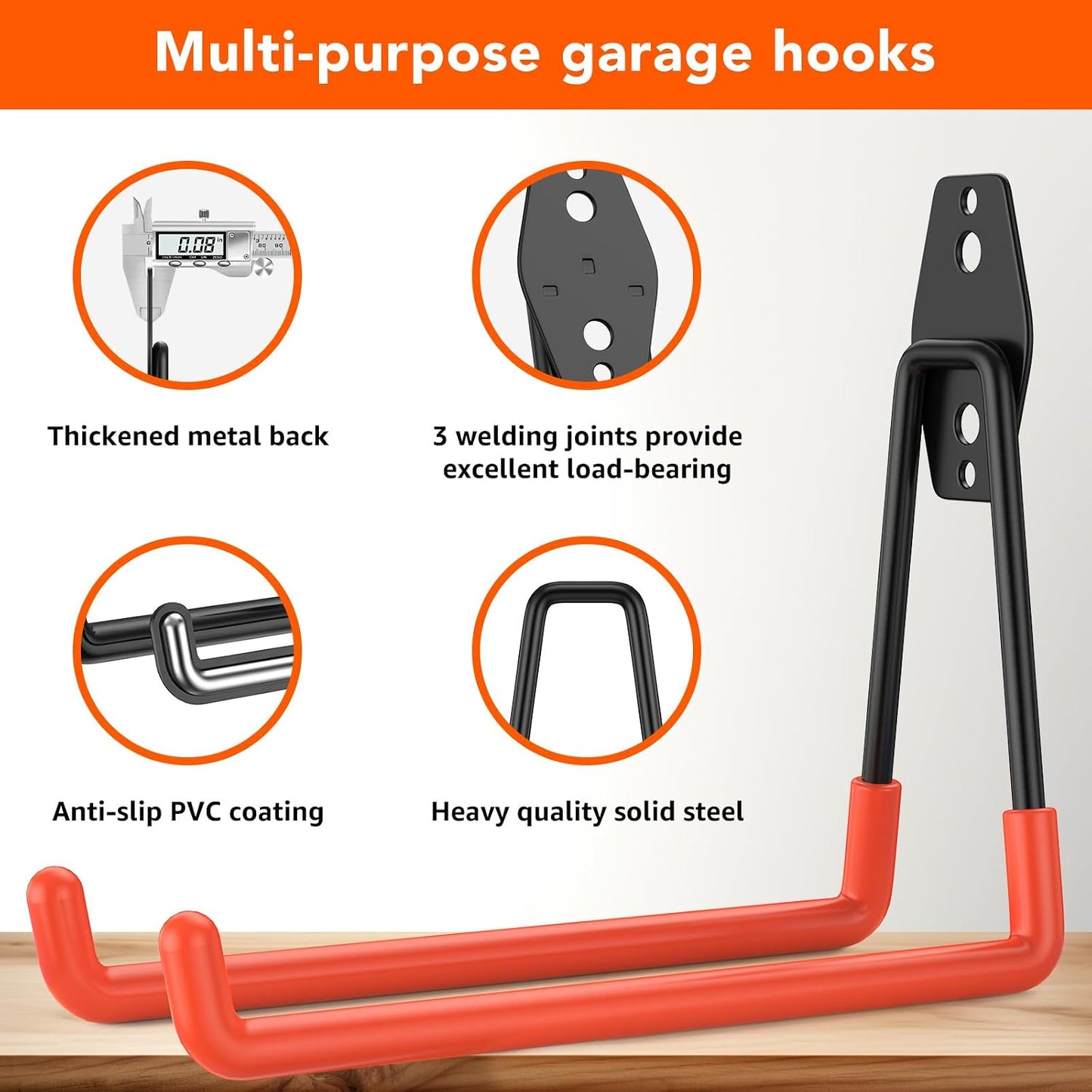 32-Pack Heavy Duty Wall Mount Garage Hooks
