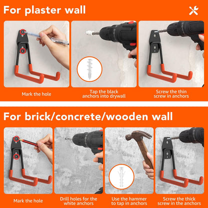 32-Pack Heavy Duty Wall Mount Garage Hooks