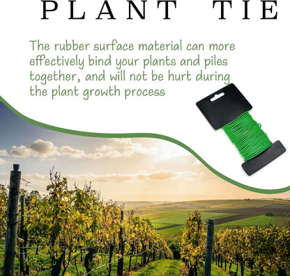 32FT Soft Plant Ties,Green Twist Garden Ties,Flexible Twist Ties for Climbing Plants House and Garden Plants Office Home Organizing(Diameter 2.5mm)