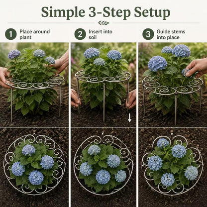 2026 New Metal Plant Support Ring for Peony & Flowers – Heavy Duty Rustproof Garden Stake, Stackable Grow Through Rings, Indoor Outdoor Flower Hoop, Upright Growth (L 17.32 * 17.32in,1pcs)