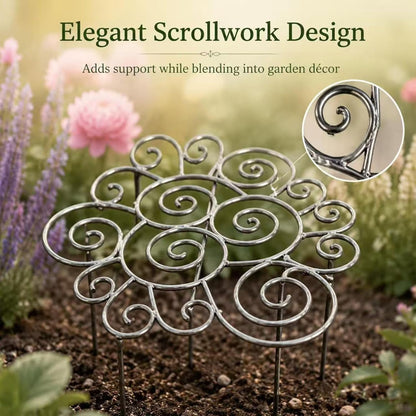 2026 New Metal Plant Support Ring for Peony & Flowers – Heavy Duty Rustproof Garden Stake, Stackable Grow Through Rings, Indoor Outdoor Flower Hoop, Upright Growth (L 17.32 * 17.32in,1pcs)