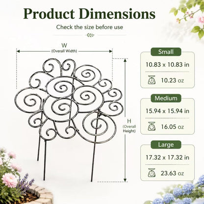 2026 New Metal Plant Support Ring for Peony & Flowers – Heavy Duty Rustproof Garden Stake, Stackable Grow Through Rings, Indoor Outdoor Flower Hoop, Upright Growth (L 17.32 * 17.32in,1pcs)