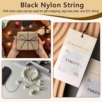 Black Nylon String 500ft 2mm UV Resistant Twine Garden Tomato Climb Wrap