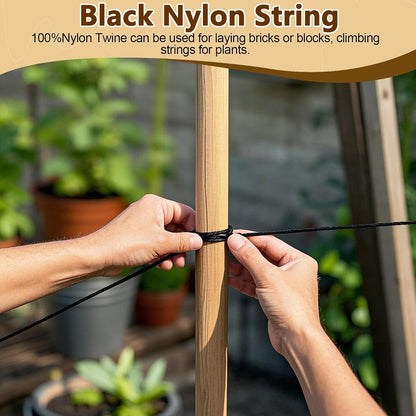 Black Nylon String 500ft 2mm UV Resistant Twine Garden Tomato Climb Wrap