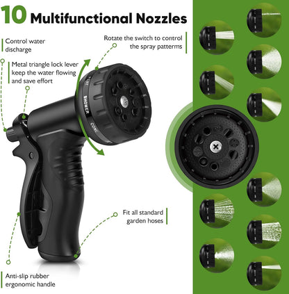 Rcfunkid 75FT No-Kink Metal Hose With 10 Function Nozzle Tough