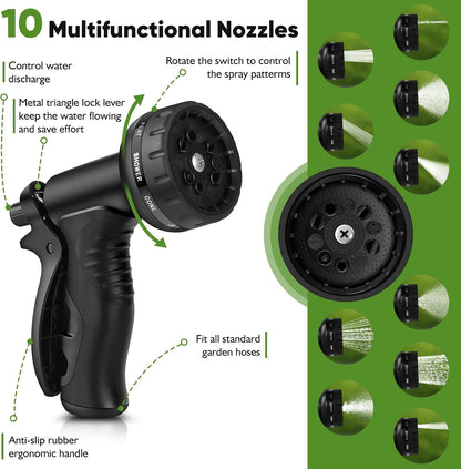 Rcfunkid 75FT No-Kink Metal Hose With 10 Function Nozzle Tough